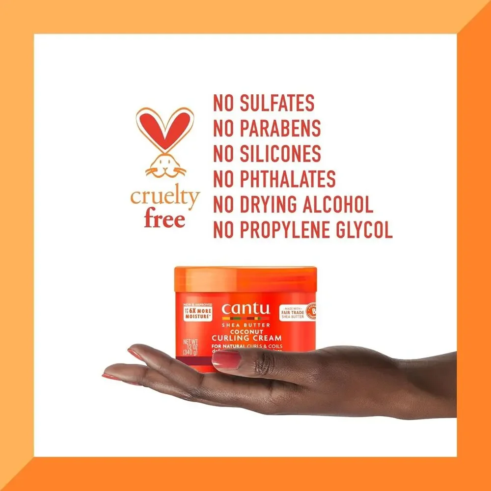 Cantu Coconut Curling Cream with Shea Butter 12 oz – 4 Pack